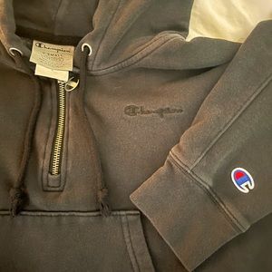 Champion Hoodie cropped quarter zip, size XS in black